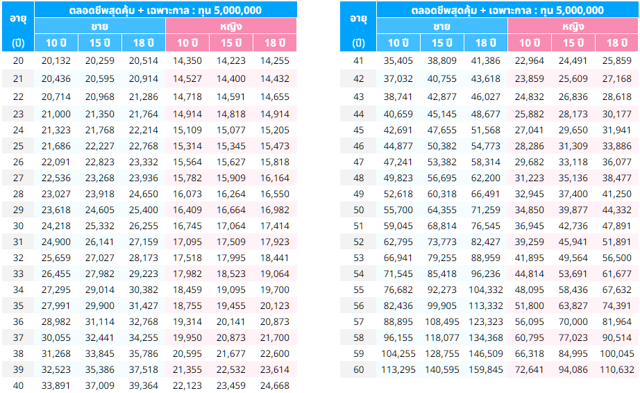 ตารางเบี้ยตลอดชีพสุดคุ้มเฉพาะกาล5ล้าน ตารางเบี้ยตลอดชีพสุดคุ้มเฉพาะกาล5ล้าน 2