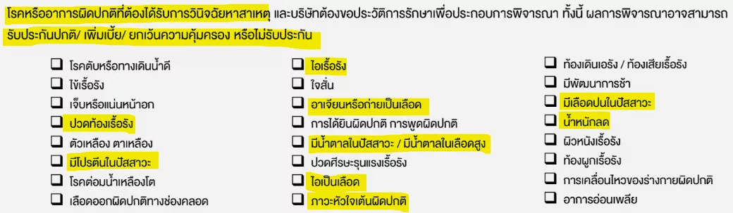 โรคที่ต้องได้รับการวินิจฉัย