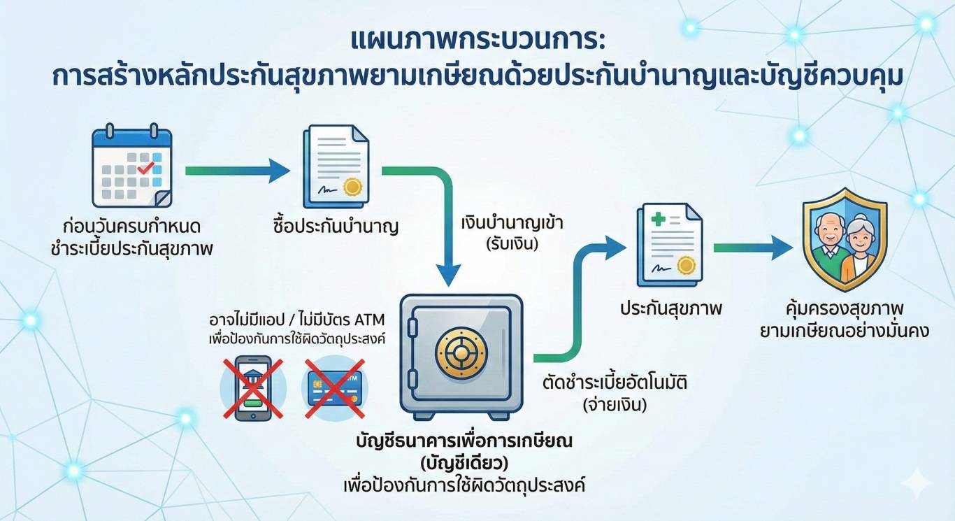 กระบวนการประกันบำนาญกับเบี้ยประกันสุขภาพ